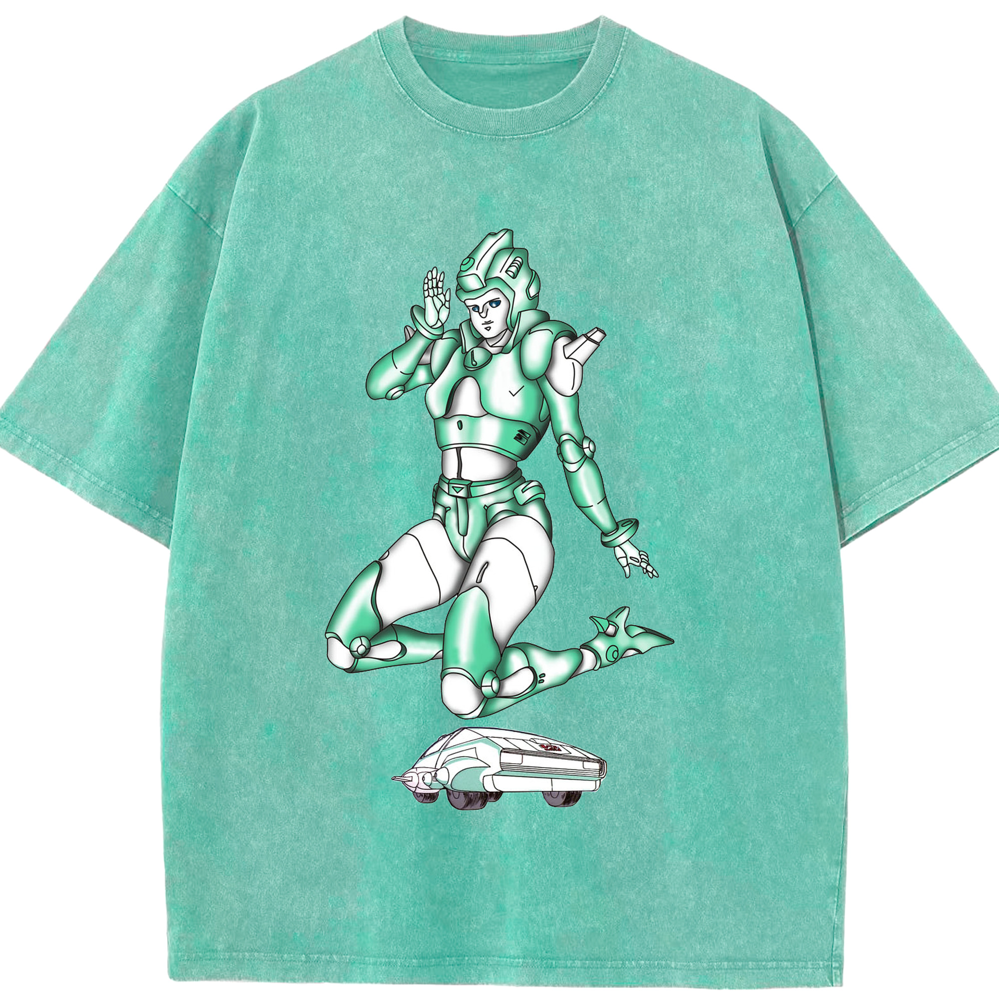 （画像用）  綿100% ヴィンテージ風 半袖Tシャツ（フロントプリント）
